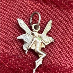 Vintage 70s Sterling Silver Fairy Pendant